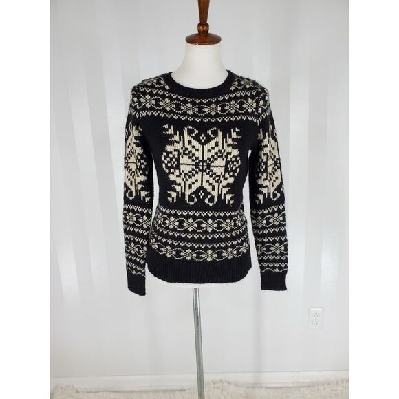 Joe Fresh Sweater Cozy Winter Fair Isle Knit Snowflake Ski NWT Women's Medium - Picture 2 of 10